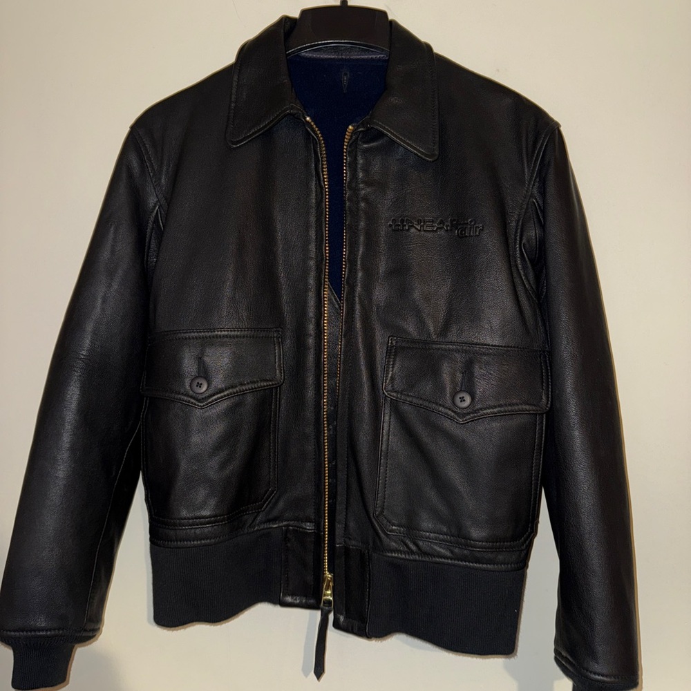 New G-1 US Navy Flight Jacket Genuine Leather Bomber Black Men’s Size 36 NEW